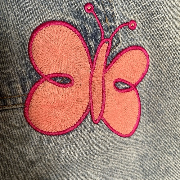 Forever 21 Light Blue Jean Shorts with Pink and Teal Embroidery size 32 NWT - Picture 7 of 8